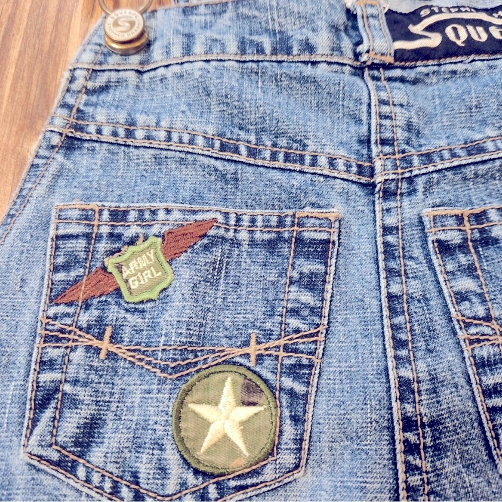 Vintage 90's Stephen Hardy Squeeze USA Miilitary Patches Carpenter Overalls